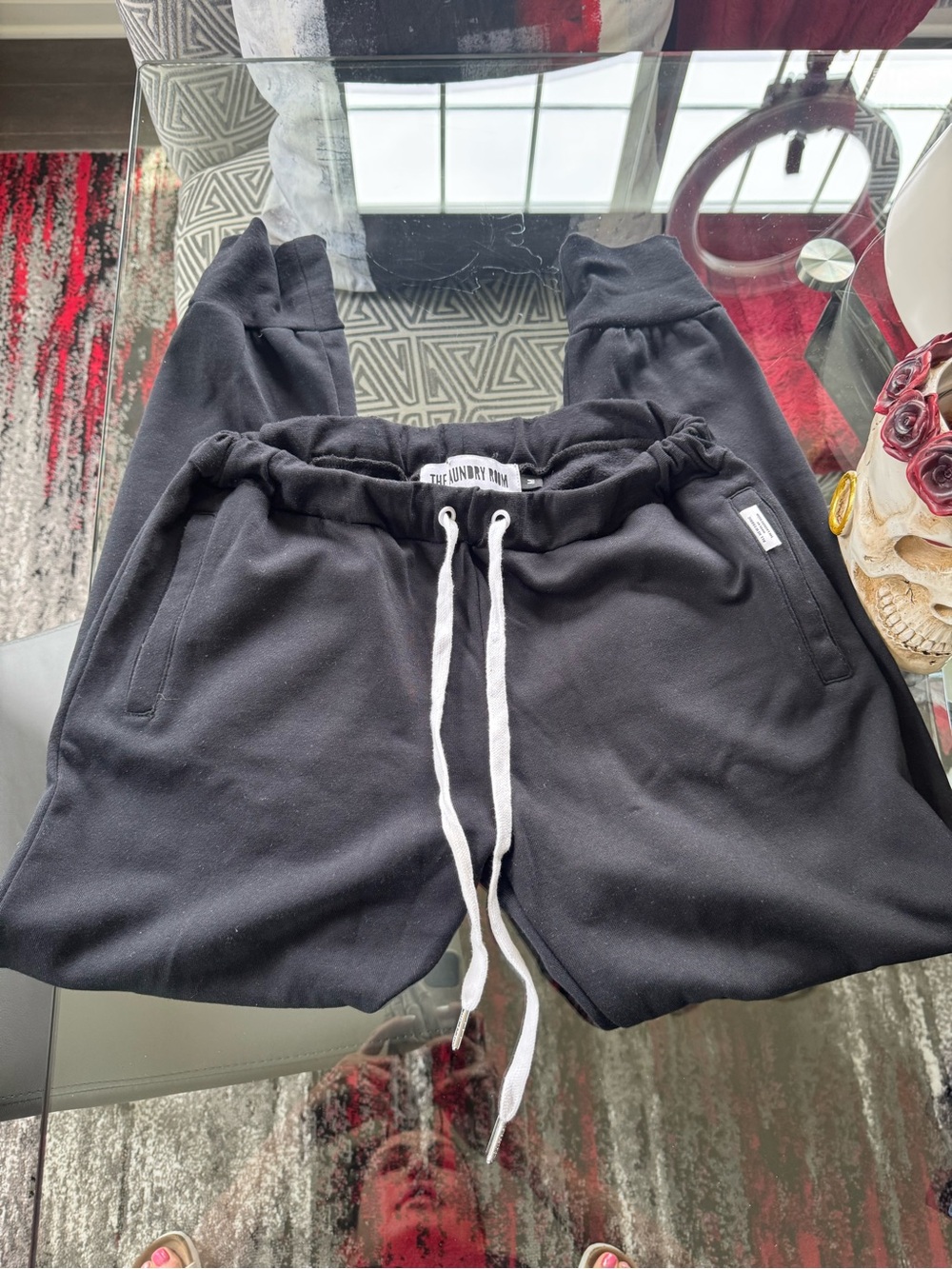 The Laundry Room Women’s Distressed Black Joggers